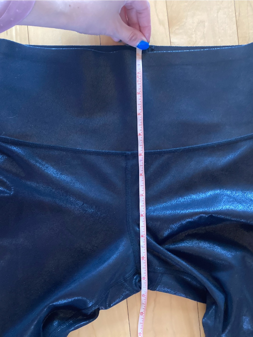 Knix x Birds Papaya Black Faux Leather High Waist Leggings - Size Medium - Picture 9 of 10